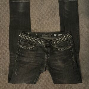 Black skinny miss mes with studded waistline size 29 inseam 31